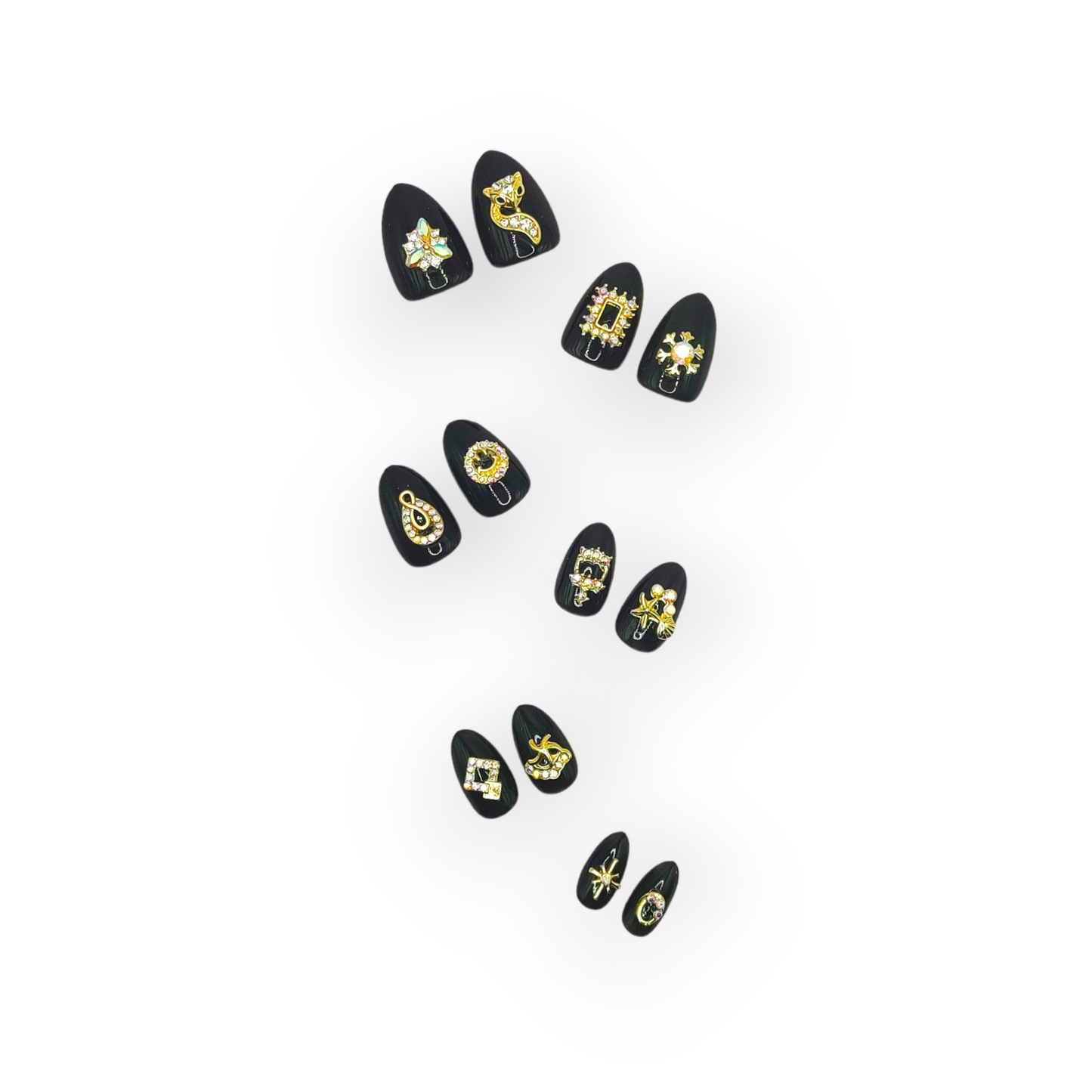 Black Bling Press On Nails
